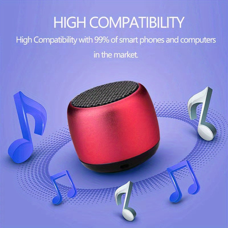 speaker: big sound, portable mini music player speaker big sound steel cannon hd surround sound perfect for smartphones gifts details 2